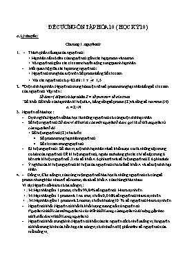 Đề cương ôn tập Hóa 10 ( học kỳ 1)